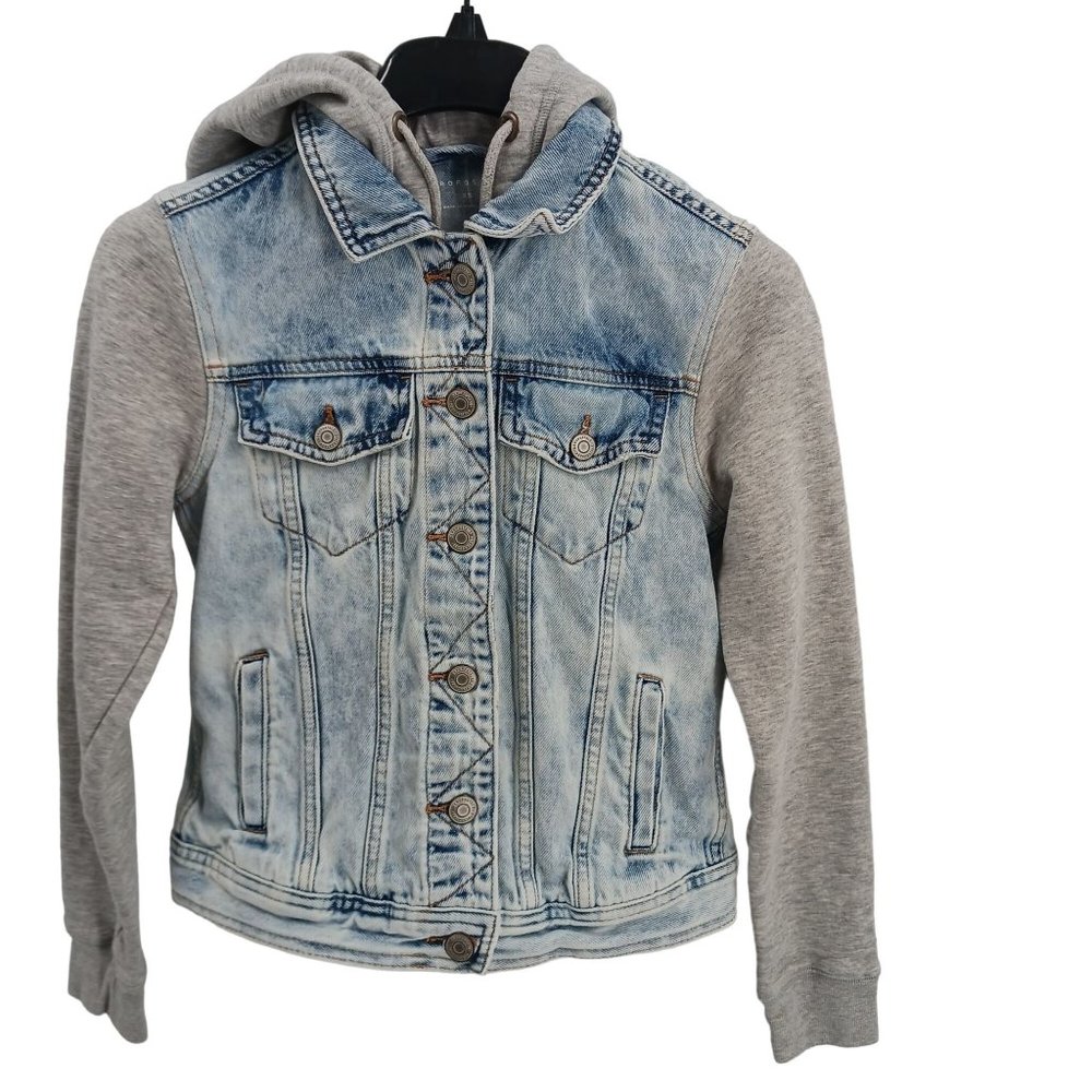 AEROPOSTALE WOMENS XS JEAN HOODIE JACKET - Picture 1 of 15